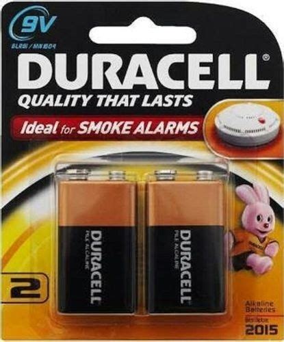 Duracell Smoke Alarm 9v Alkaline Batteries Nominal Voltage: 9 Watt (w ...