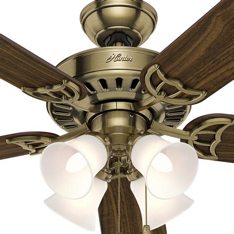 Hunter Studio Series 4-Light 52" Indoor Ceiling Fan in Antique Brass ...