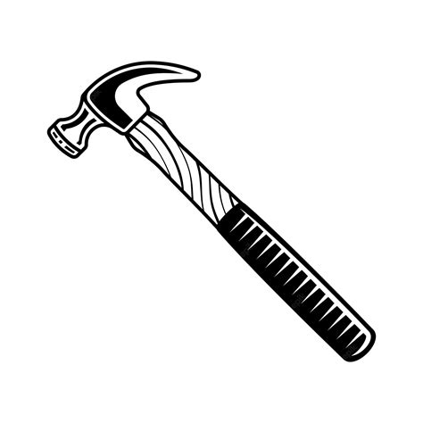 Premium Vector | Claw hammer vector illustration in monochrome style isolated on white background