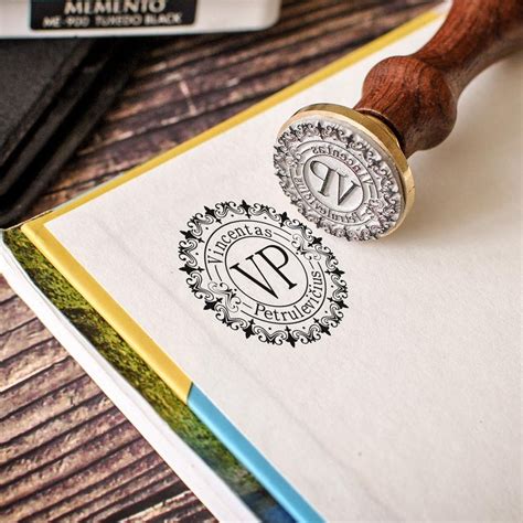 Name Stamp With Monogram Custom Monogram Stamp | Etsy | Custom rubber stamps, Monogram, Custom ...