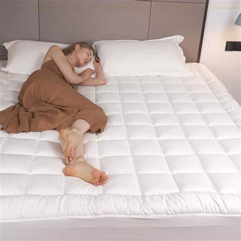 King Pillow Top Mattress Pad - Giselle Mattress Topper Pillowtop Bamboo Fibre 1000gsm King ...