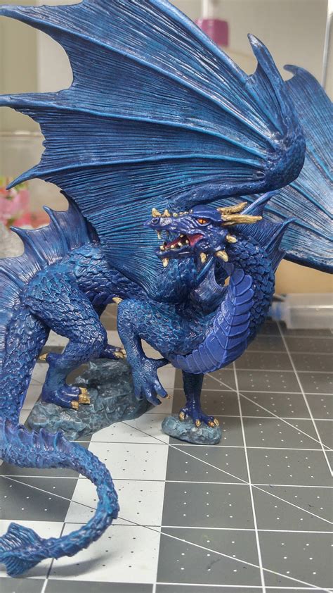 My "Cobalt" Blue dragon WIP C&C Appreciated. : r/minipainting