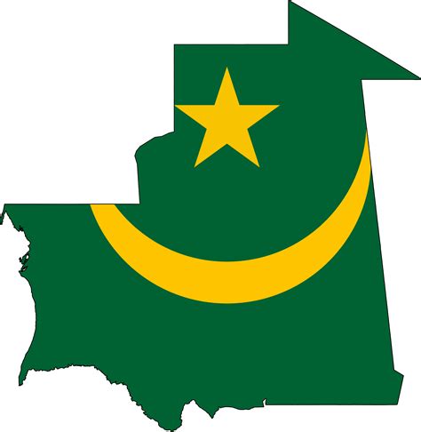 Mauritania Flag Map • Mapsof.net