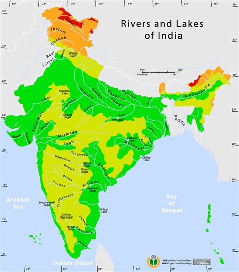 India rivers Map - Maps of India