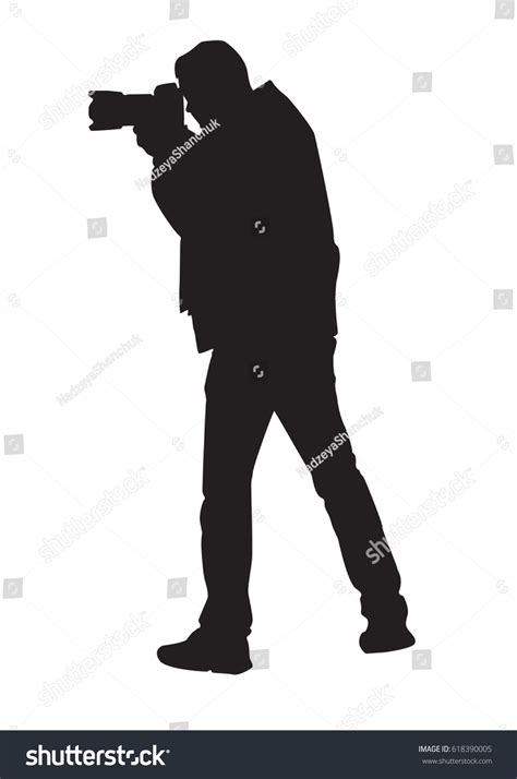 Silhouette Photographer Working Vector Stock Vector (Royalty Free ...