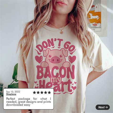 Don't Go Bacon My Heart Png Retro Valentine Png Pig - Etsy