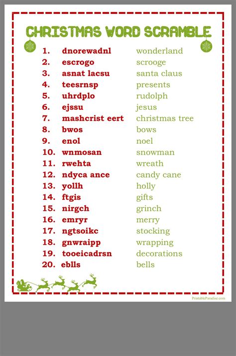 Christmas Word Scramble | Fun christmas games, Christmas words, Fun christmas party games