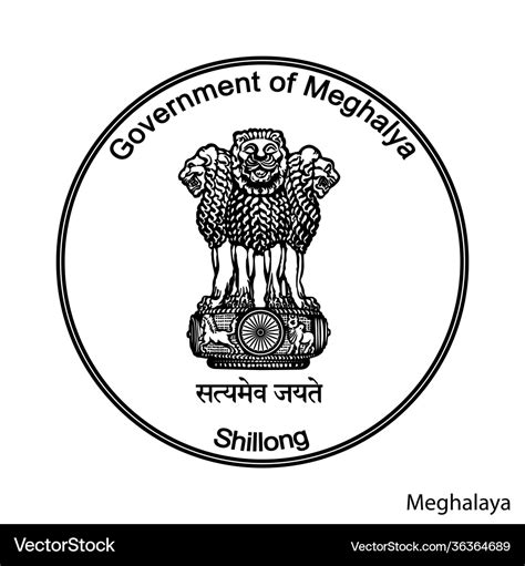 Coat arms meghalaya is a indian region Royalty Free Vector