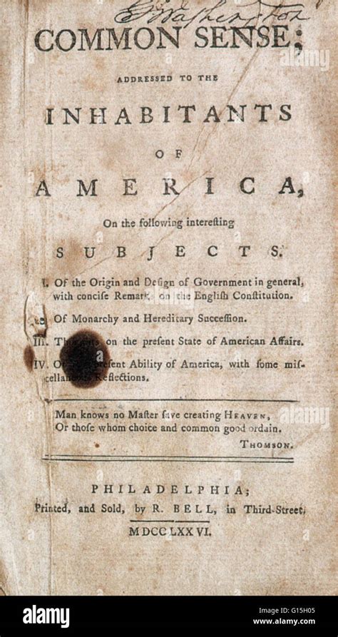 "Common Sense" is a pamphlet written by Thomas Paine. It was first published anonymously on ...