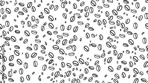 vector illustration of coffee bean pattern including seamless on white ...