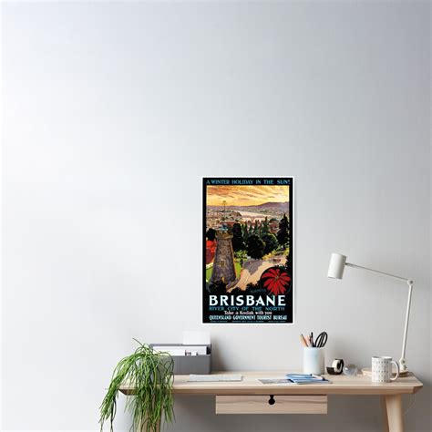 "Brisbane, Australia Vintage Travel Poster Restored" Poster for Sale by vintagetreasure | Redbubble