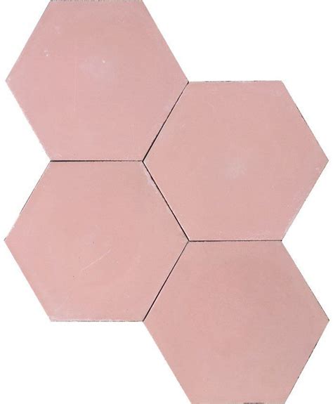 25 Powder Pink - Hexagonal Solid Colour Encaustic Cement Tiles | Powder pink, Cement tile ...