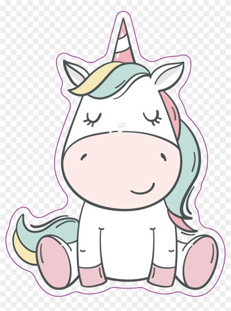 Clipart Pink Unicorn Kawaii Stickers Transparent Clipart - Cute Baby Unicorn Png, Png Download ...