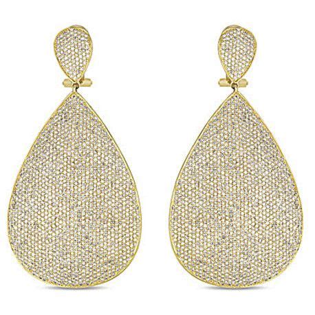 Yellow gold Pear shaped Pave earrings style number E9005. | Gold and diamond source, Fashion ...