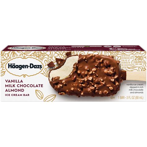 HAAGEN-DAZS Vanilla Milk Chocolate Almond Ice Cream Bar 3 fl. oz. Box - Walmart.com