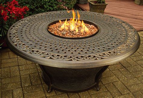 Oakland Living Aluminum Charleston 48 Round Gas Firepit Table in 2021 ...