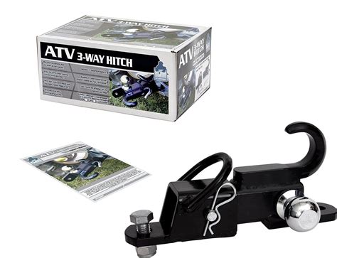 Off Road ATV Receiver Trailer Hitch 2" 3 Way Ball Tow Hook Utility Lawn Tractor – EconoSuperStore