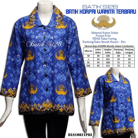 Model Baju Korpri Wanita Terbaru [BLS10021PRI-M, XXL]