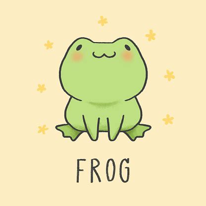 Cute Frog Cartoon Hand Drawn Style Stock Illustration - Download Image Now - iStock