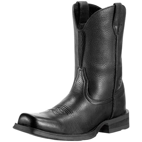 Men's Ariat® 11" Rambler Square Toe Cowboy Boots, Black - 282383 ...