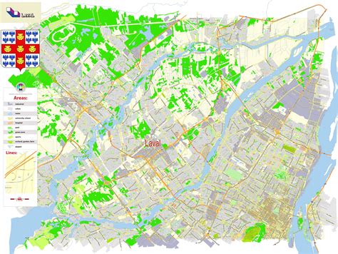 Laval Quebec Canada printable editable layered PDF Vector Map
