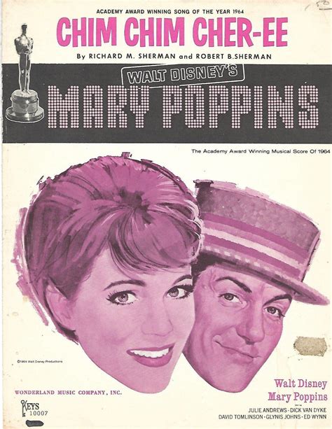 MARY POPPINS CHIM CHIM CHEREE SHEET MUSIC 1963 VG CONDITION | #4156221051