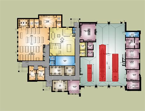 Two Story Fire Station Floor Plans - floorplans.click