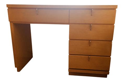 Early Mid Century 5 Drawer Blonde Wood Desk on Chairish.com | Blonde wood desk, Desk, Wood desk