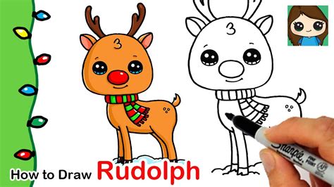 Cute Rudolph The Red Nosed Reindeer Drawing 1280 x 720 jpeg 98