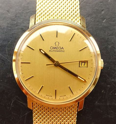 Omega vintage gold strap elegant men's wristwatch from 1975 - Catawiki