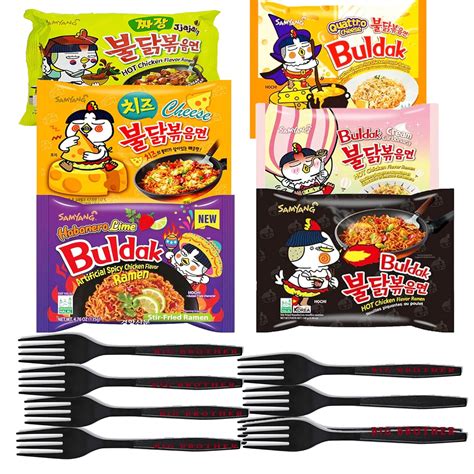 Amazon.com : Samyang Buldak Chicken Flavor Ramen Variety Bundle : Included 4x Spicy Chicken ...