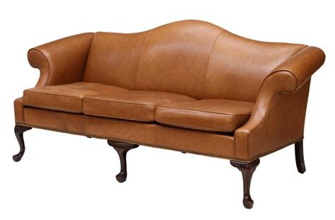 ETHAN ALLEN CAMEL BACK LEATHER SOFA