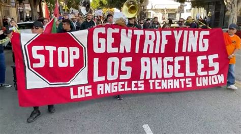 Demonstrators march to protest L.A. City Council’s approval of rent ...