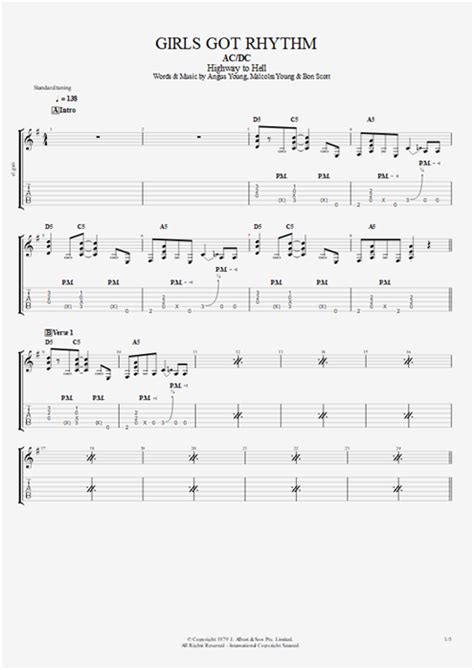 Girls Got Rhythm Tab by AC/DC (Guitar Pro) - Guitars, Bass & Backing ...