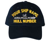 U.S. Navy Ship Caps, Custom Embroidered for your Ship. All U.S. Navy Ships Available