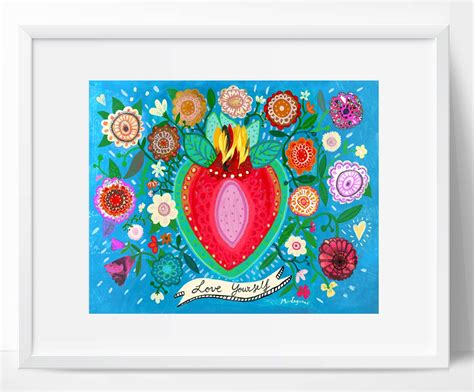 Love yourself Fine Art Print custom print painting heart