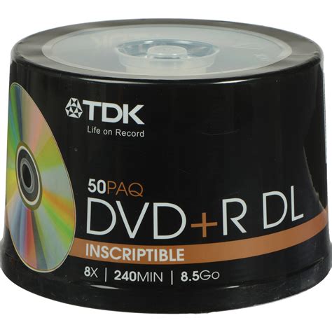 TDK DVD+R DL 8.5GB Disc (50) 61611 B&H Photo Video