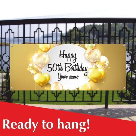 Happy 50th Birthday Banner Custom Banner Birthday Custom | Etsy