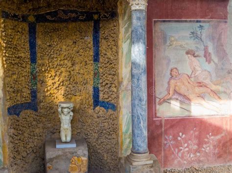 Frescoes in Pompeii, Italy stock image. Image of famous - 77932749