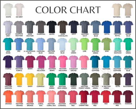 Gildan 64000 Color Chart Gildan G640 Every Color Mockups and - Etsy