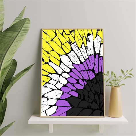 Non Binary Mosaic Minimal Wall Art For Home Decor Non Binary | Etsy