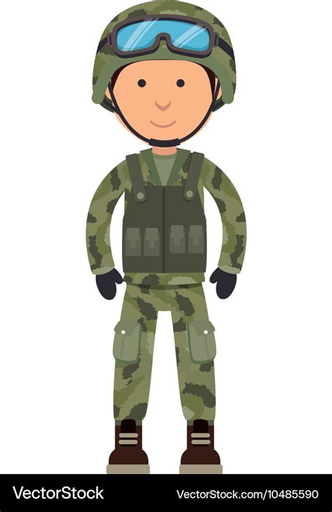 Military soldier cartoon Royalty Free Vector Image