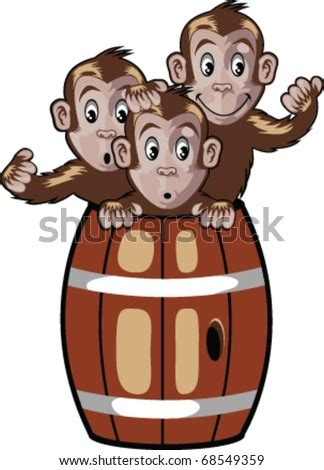 Barrel Of Monkeys Stock Vector Illustration 68549359 : Shutterstock