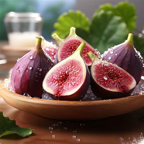 Premium AI Image | Fresh Figs with Water Drops Generative AI