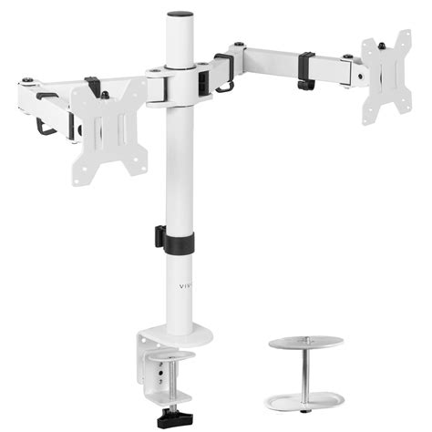 VIVO White Dual Monitor Desk Mount Adjustable Stand | Fits Screens up to 27" - Walmart.com