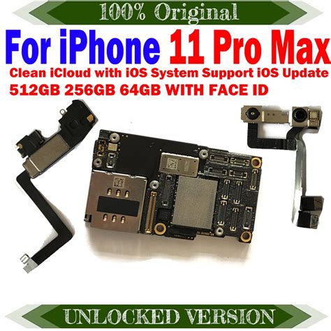 For iPhone 11 PRO MAX Motherboard WITH FACE ID Support iOS Update 4G LTE Cellular Replace ...