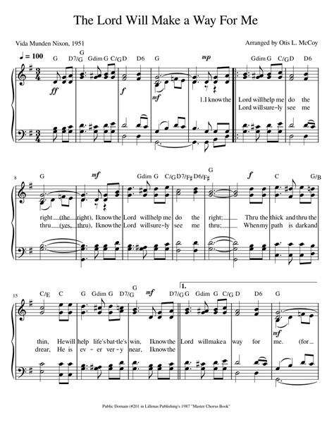 I Know the Lord Will Make a Way Sheet music for Piano (Solo) Easy | Musescore.com