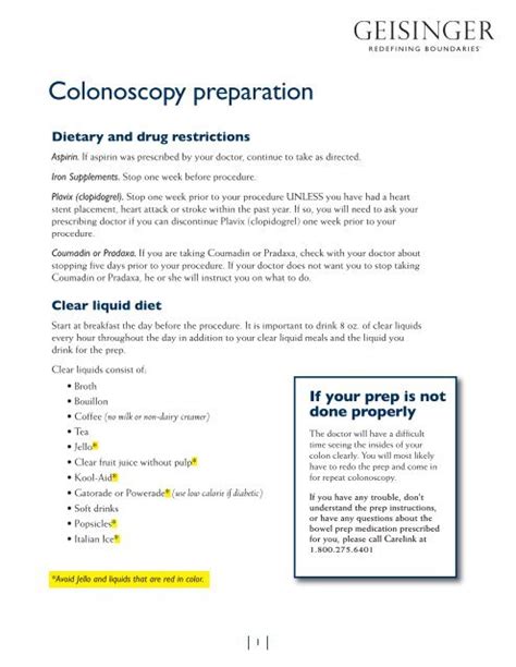 Colonoscopy Diet