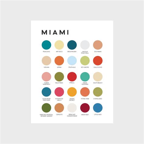 Miami Color Palette Print | Etsy