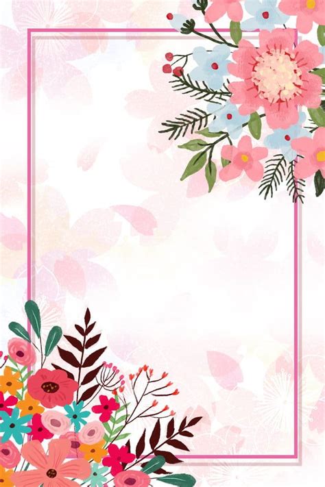 Flower Border Poster Background | Watercolor flower background, Flower ...